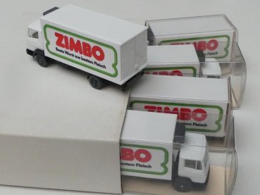 Preview: 1/87 Wiking Händlerpackung MB 814 ZIMBO Kühlkoffer 5 Modelle 430 1