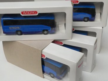 1/87 Wiking Händlerpackung MB O 404 RH Reisebus blau 5 Modelle 713 01