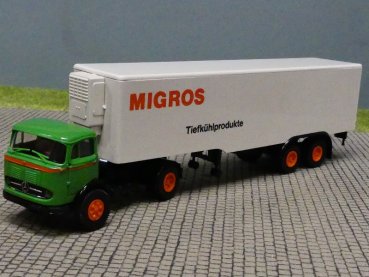 1/87 Brekina MB 328 Migros Schweiz CH Koffer Sattelzug