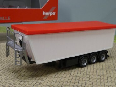 1/87 Herpa Stöffel-Liner Kippauflieger weiß mit roter Plane 076555-003