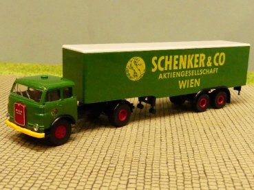 1/87 Brekina MAN 10.212 Schenker Wien Koffer Sattelzug