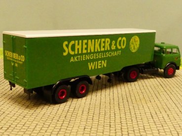 1/87 Brekina MAN 10.212 Schenker Wien Koffer Sattelzug
