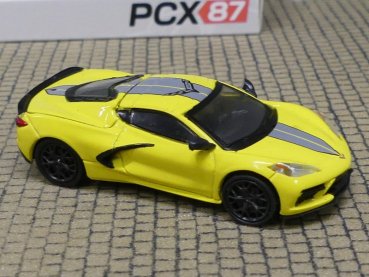 1/87 PCX Chevrolet Corvette (C8) Stingray hellgelb/schwarz 870672