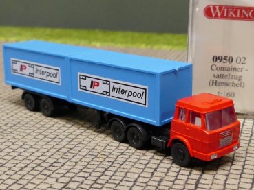 1/160 Wiking N Spur Henschel Interpool Container Sattelzug 0950 02