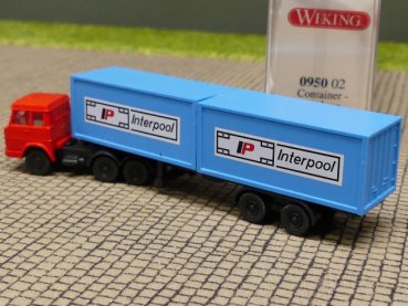 1/160 Wiking N Spur Henschel Interpool Container Sattelzug 0950 02
