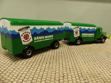 1/87 Brekina Büssing 8000 Bärenmarke Hängerzug Sondermodell Reinhardt