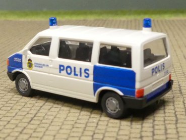 1/87 Roco VW T4 DoKa POLIS Bus Schweden in Faltbox