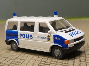 1/87 Roco VW T4 DoKa POLIS Bus Schweden in Faltbox