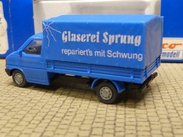 1/87 Roco VW T4 Glaserei Sprung Pritsche/Plane 1485