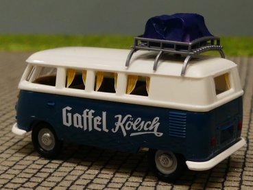 Preview: 1/87 Brekina # 1980 VW T1b Gaffel Kölsch mit kleinem Dachträger und Ladegut
