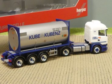 1/87 Herpa Scania R 2013 HL Kube & Kubenz Gascontainer-Sattelzug 303927
