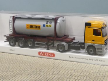 1/87 Wiking MB Actros BERTSCHI Tankcontainer-Sattelzug 0536 02