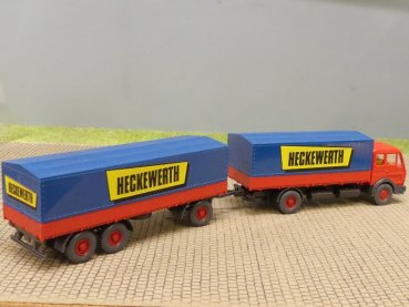1/87 Wiking MB NG Heckewerth Planen-Hängerzug 455