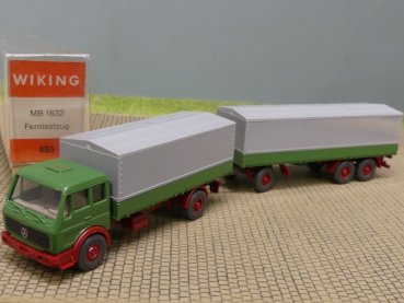 1/87 Wiking MB NG grün Planen-Hängerzug 455