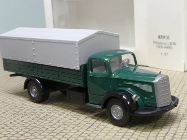 1/87 Wiking MB 6600 dunkelgrün Planen-LKW 859 01