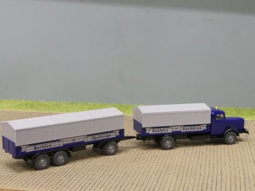 1/87 Wiking Büssing 8000 Dachser Spedition Planen-Hängerzug 858