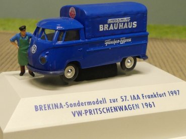 1/87 Brekina # 0703 VW T1 b Frankfurter Brauhaus Plane PC-Box