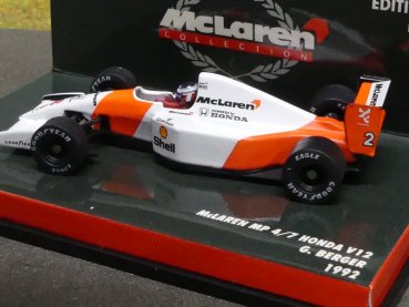 Preview: 1/64 Minichamps McLaren MP 4/7 Honda V12 Ed.64 Nr. 13 G. Berger #2 530 926402