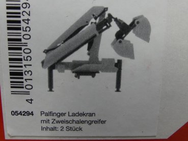1/87 Herpa Palfinger Ladekran mit Zweischalengreifer 2 Stück 054294