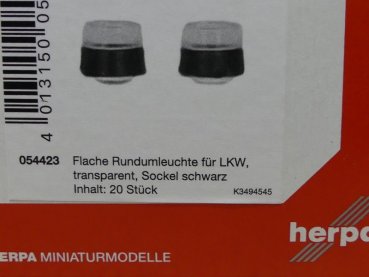 1/87 Herpa Zubehör Signallichter flach transparent (20 Stück) 054423