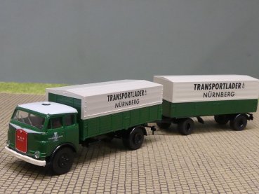 1/87 Brekina MAN 10.212 Transportlader Nürnberg Planen Hängerzug 7832