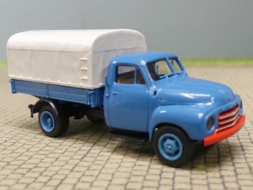 1/87 Brekina Opel Blitz blau Pritsche/Plane