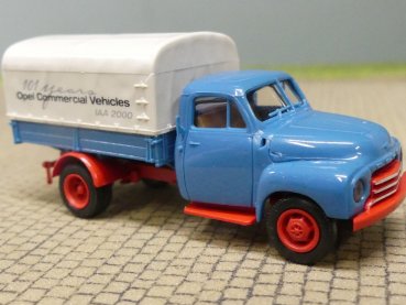 1/87 Brekina Opel Blitz OPEL Commercial Vehicles blau Pritsche/Plane