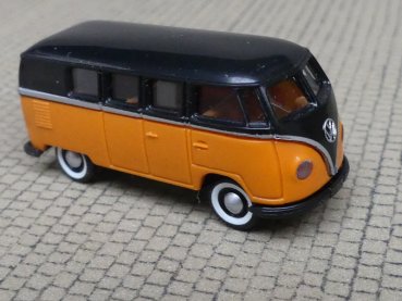 1/87 Brekina # 0040 VW T1a schwarz/gelborange Bus 3107