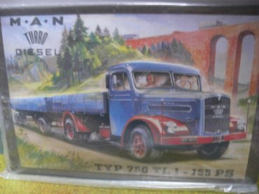 Blechschild MAN Turbo Diesel 750 TL 1 - 155 PS 30 x 20 cm