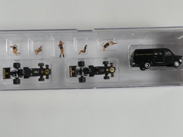 1/87 Brekina Lotus 72 #1 + #2 + Ford Transit JPS SET 22889