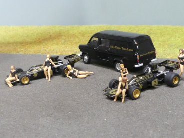 1/87 Brekina Lotus 72 #1 + #2 + Ford Transit JPS SET 22889