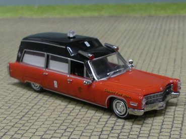 1/87 Brekina Cadillac Miller Meteor, Chicago Fire Ambulance 19780