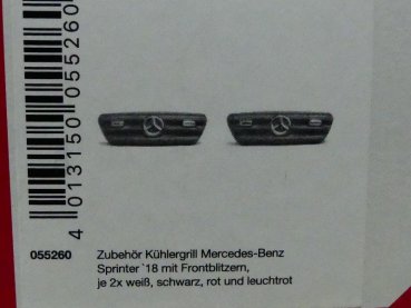 1/87 Herpa Zubehör Kühlergrill mit Frontblitzern MB Sprinter 055260