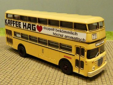 1/87 Brekina Büssing D2U BVG-Kaffee Hag Doppeldecker Sondermodell Reinhardt 96106