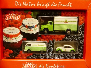 1/87 Brekina Set Zentis VW T1 MAN VW Käfer
