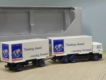1/87 Herpa MAN F2000 Hellmann 125years Wechselkoffer-Hängerzug