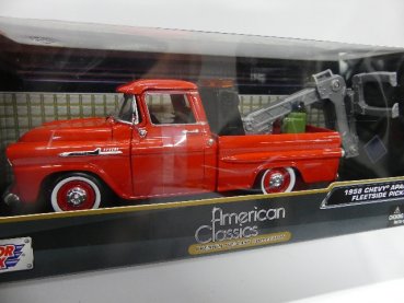 1/24 Motor Max Chevy Apache Fleetside Pickup 1958 rot 75430
