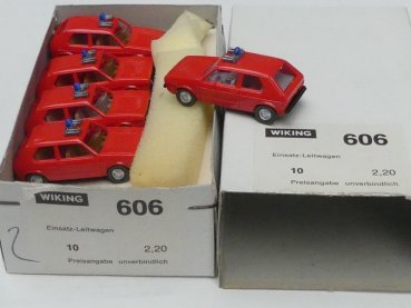 Preview: 1/87 Wiking Händlerpackung VW Golf I Feuerwehr hellrot 10 Modelle 606 2