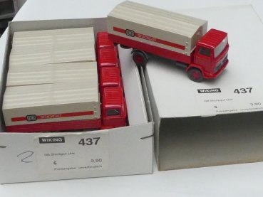 1/87 Wiking Händlerpackung MB DB Stückgut rot Planen-LKW 5 Modelle 437 2