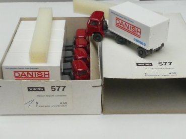 Preview: 1/87 Wiking Händlerpackung MAN Danish DK Koffer-Sattelzug 5 Modelle 577
