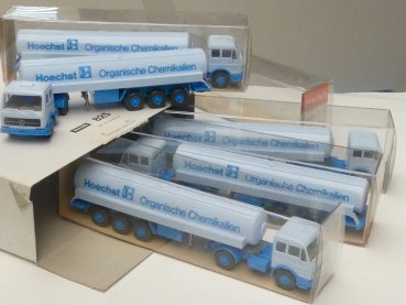 1/87 Wiking Händlerpackung MB NG Hoechst Organische Chemiekalien Tank-SZ 5 Modelle 825 1
