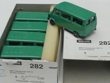 Preview: 1/87 Wiking Händlerpackung MB 207 Bus grün 5 Modelle 282 2