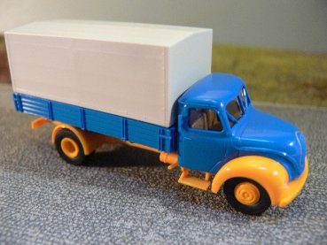 1/87 Brekina Magirus 4500 Rundhauber blau/gelb