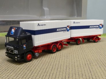 1/87 Herpa MAN F90 ASCHERL Thyssen CargoBox- Hängerzug 859172