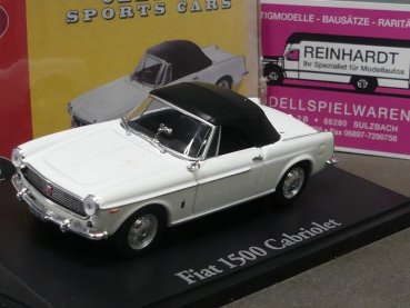 1/43 Atlas Fiat 1500 Cabrio geschlossen weiss