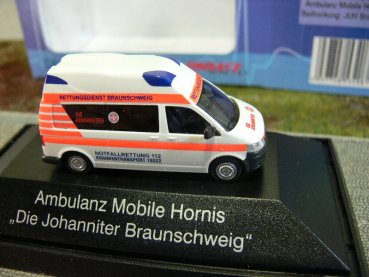 1/87 Rietze Hornis Silver Ambulanz Die Johanniter Braunschweig 53408