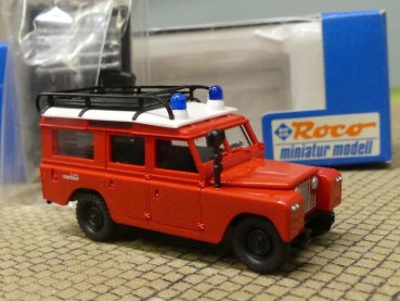 1/87 Roco Land Rover Feuerwehr 2. Wahl- Stoßstange vorne fehlt! 1359
