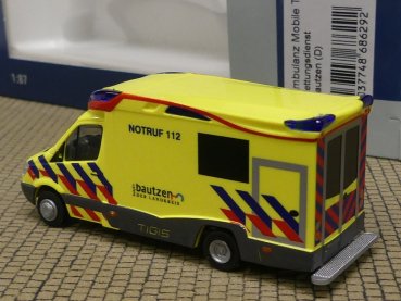 1/87 Rietze Ambulanz Mobile Tigis Ergo Rettungsdienst Bautzen 68629