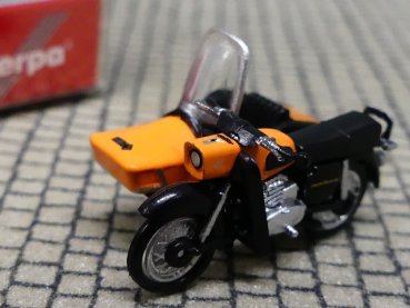 1/87 Herpa MZ 250/2 mit Beiwagen orange 053433-005