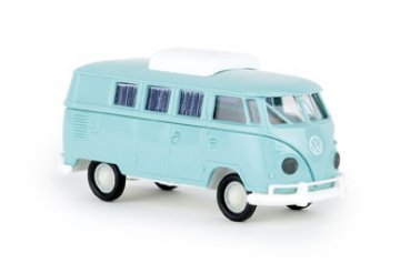 1/87 Brekina # 2108 VW T1 b Camper mit Hubdach pastelltürkis 31604